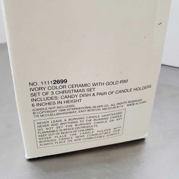 International Silver Co. White Candy Dish Candle - Picture 9 of 9